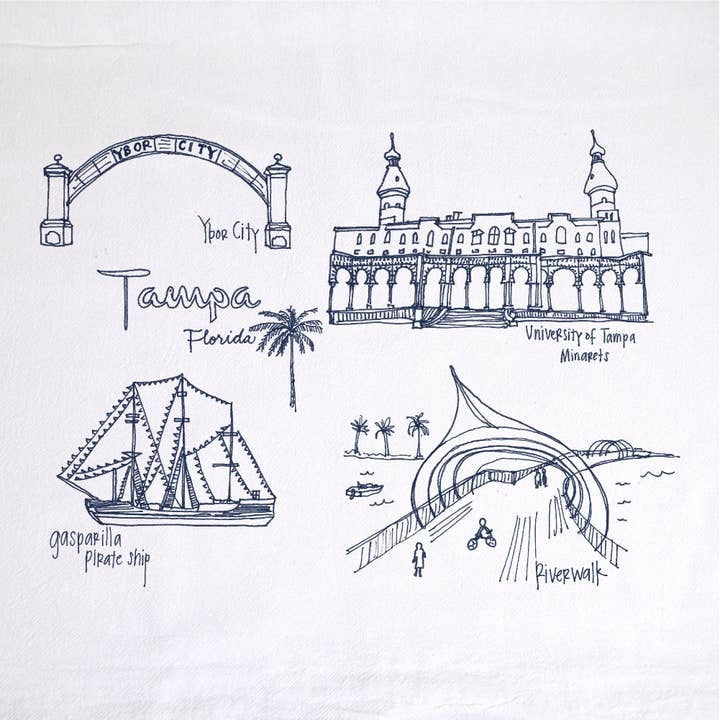 Tampa Florida Tea Towel
