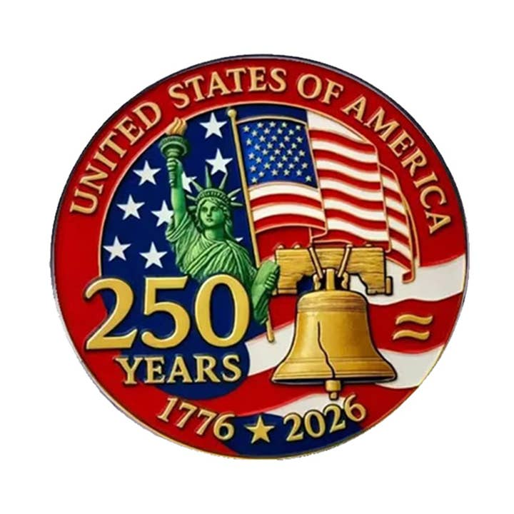 1776 To 2026 Patriotic 250th Anniversary Gold Plated Pin