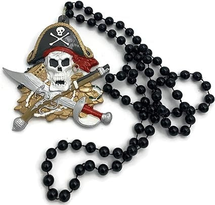 Gasparilla Pirate Skull beaded necklace