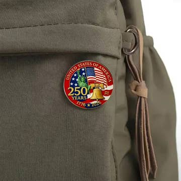1776 To 2026 Patriotic 250th Anniversary Gold Plated Pin