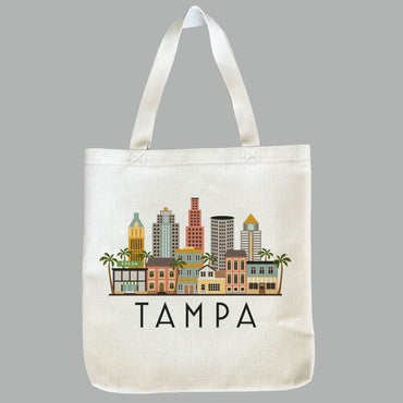 Tampa Florida City Skyline Tote Bag