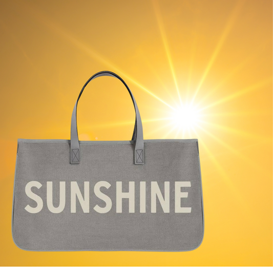 Sunshine- Grey Canvas Tote