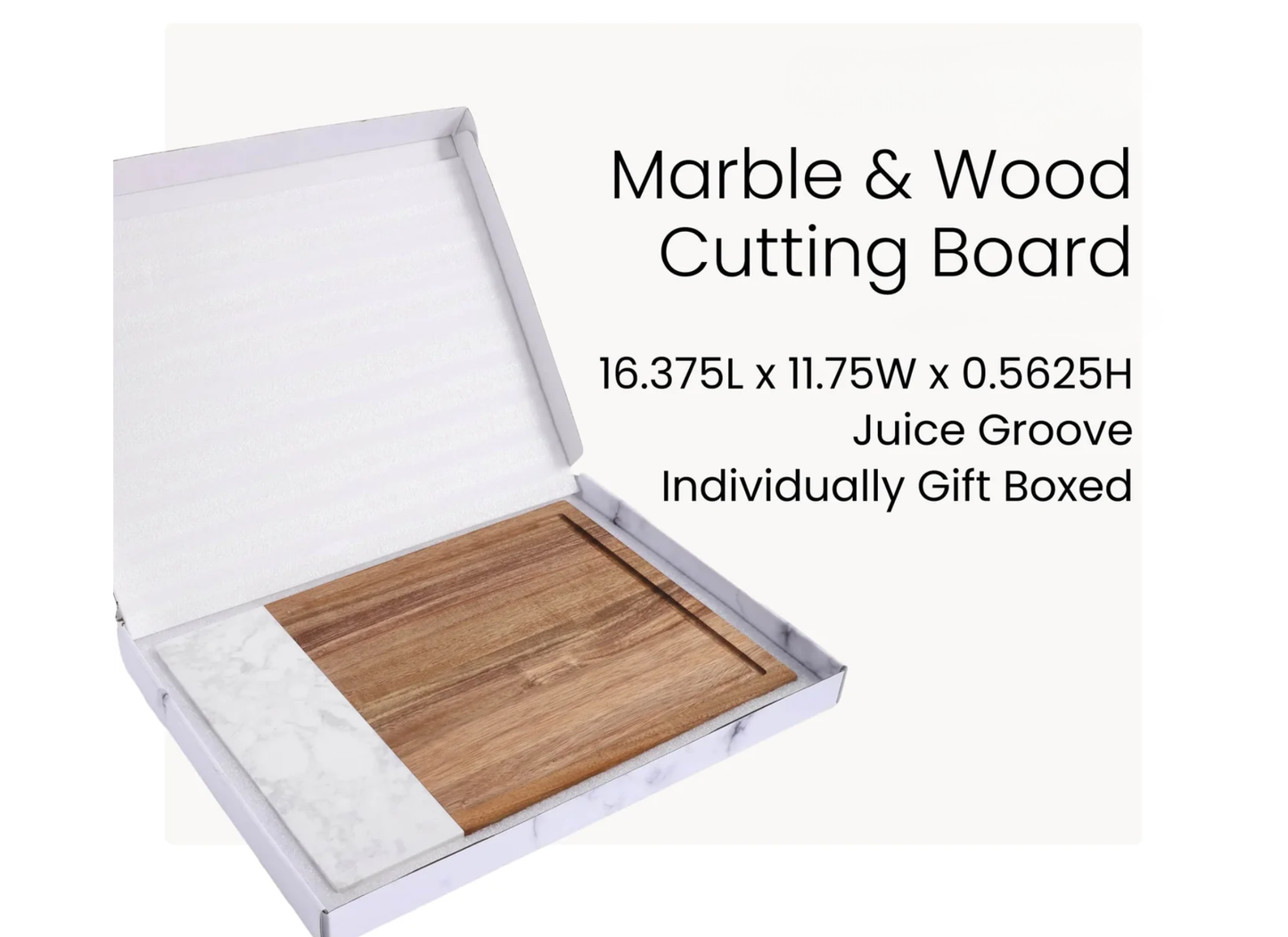 Marble and Wood Cutting Board