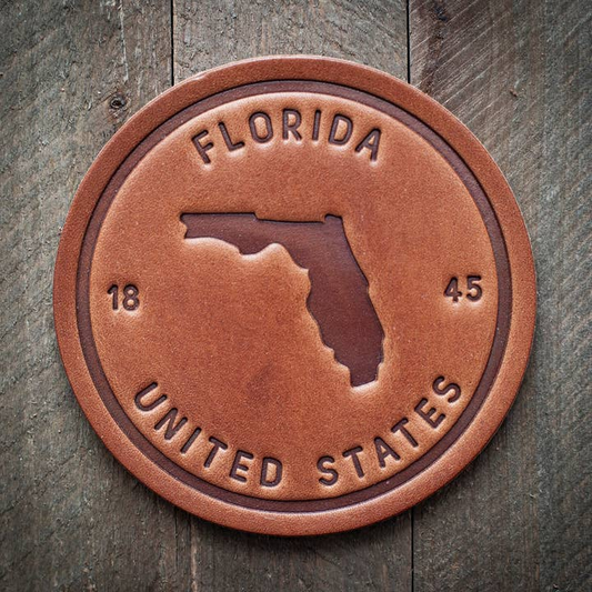 Florida State Silhouette Leather Coaster
