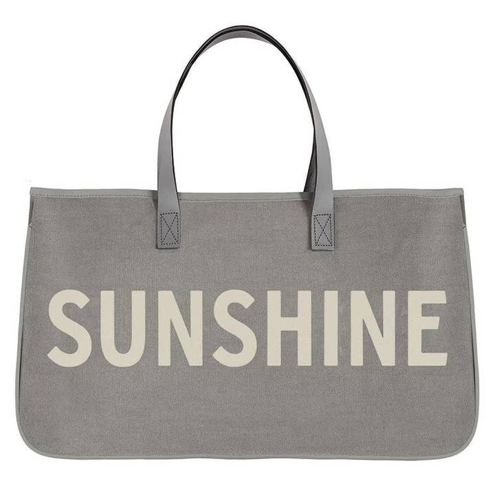 Sunshine- Grey Canvas Tote